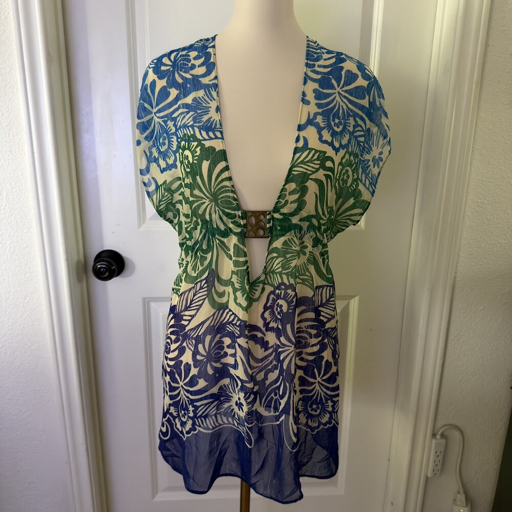Becca by Rebecca Virtue Beach Swim Cover-Up – Sheer Flowy Kaftan – Size M/L